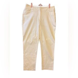 DANA BUCHMAN Sz 10 White Ivory Cream Dress Pants Flat Front